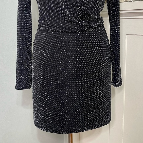 White House Black Market Sparkly Knit Blouson Mini Dress Size 4 Nwt - Picture 7 of 13